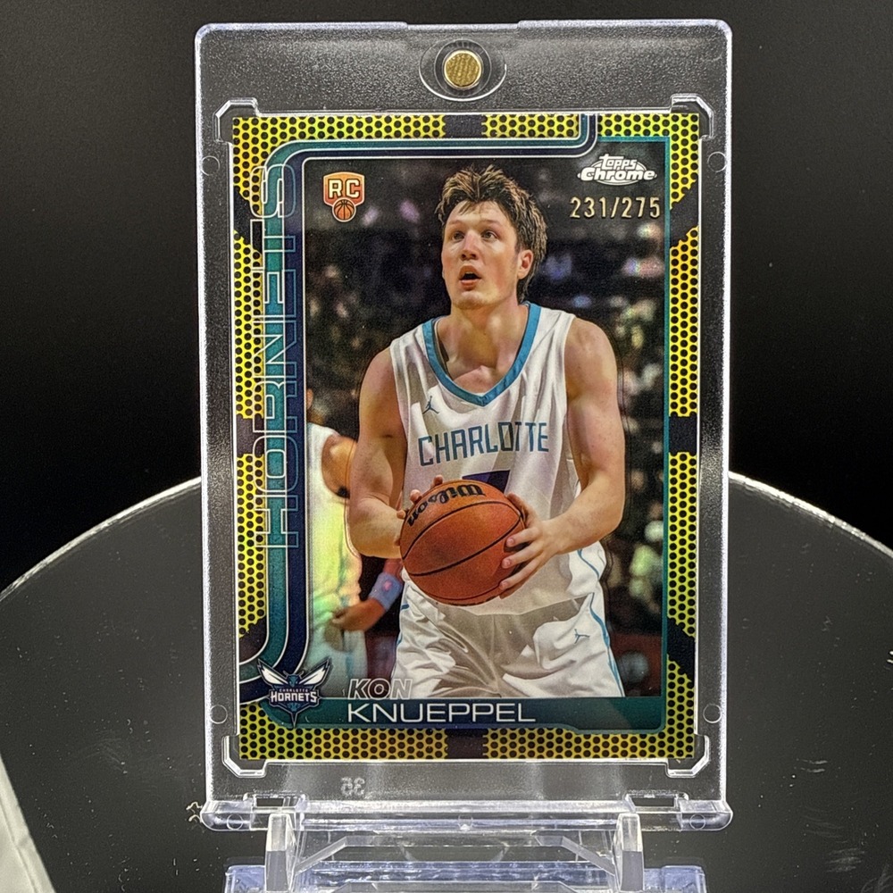 2025-26 Topps Chrome - Kon Knueppel #254 Yellow Refractor /275 (RC) - Picture 3 of 4